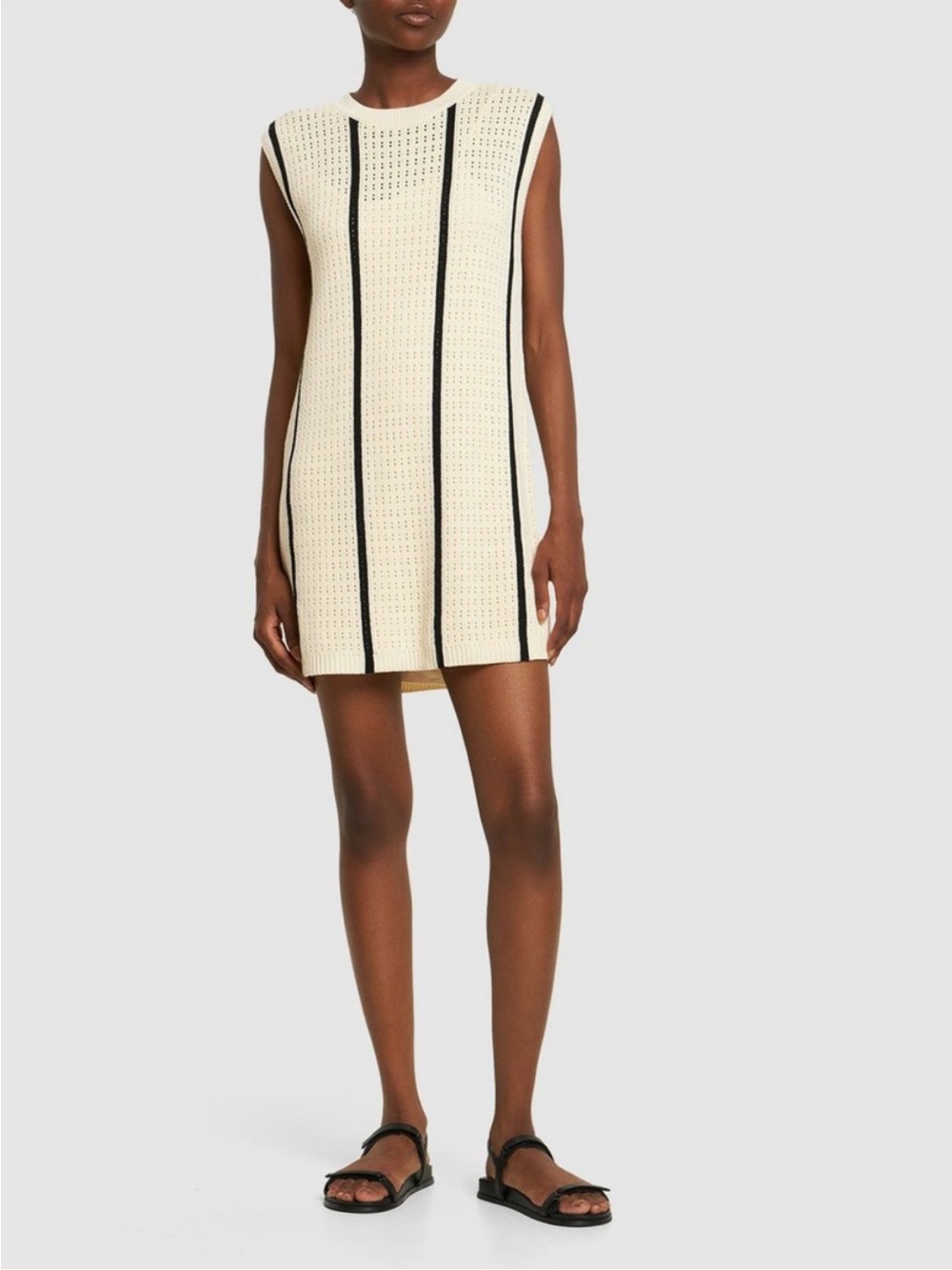 Anine Bing Lanie Dress with Black Stripes